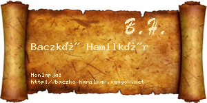 Baczkó Hamilkár névjegykártya